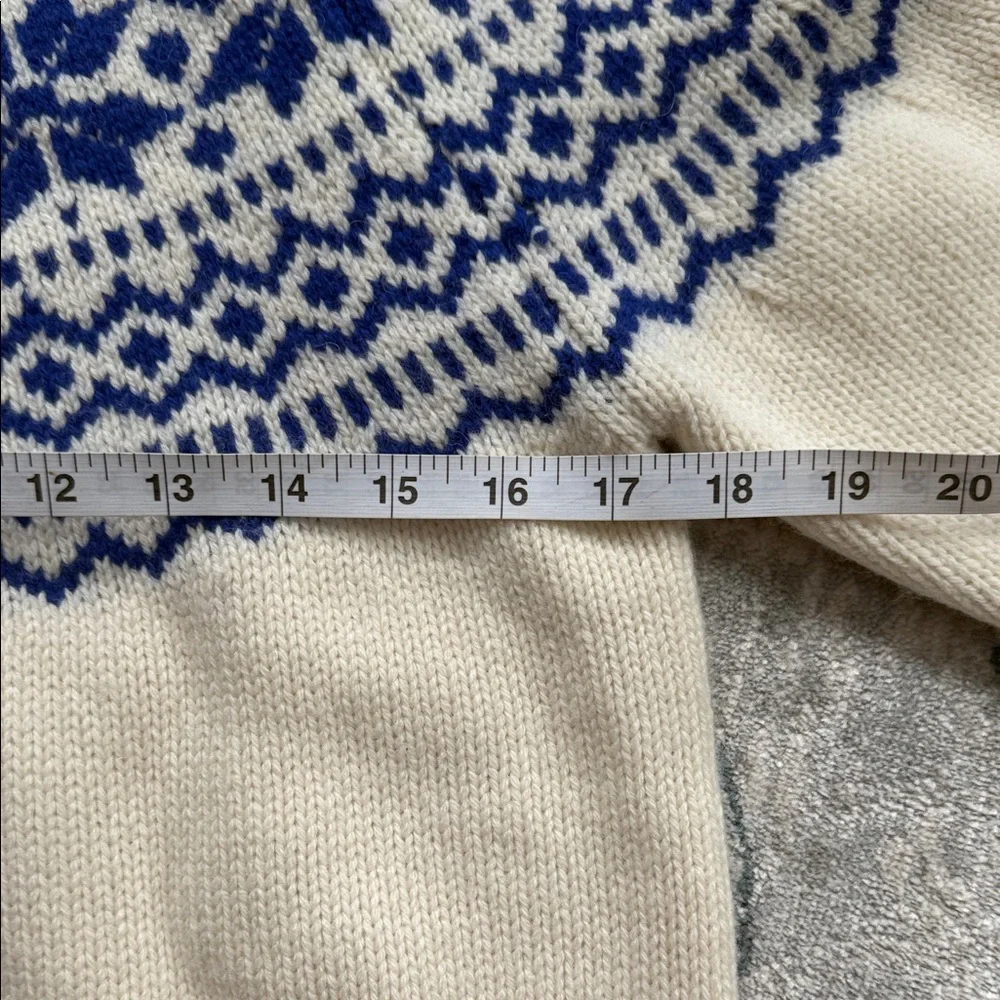 Boden Blue and Cream Nordic Pattern Sweater - Picture 3 of 9
